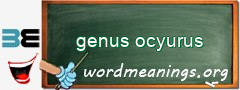 WordMeaning blackboard for genus ocyurus